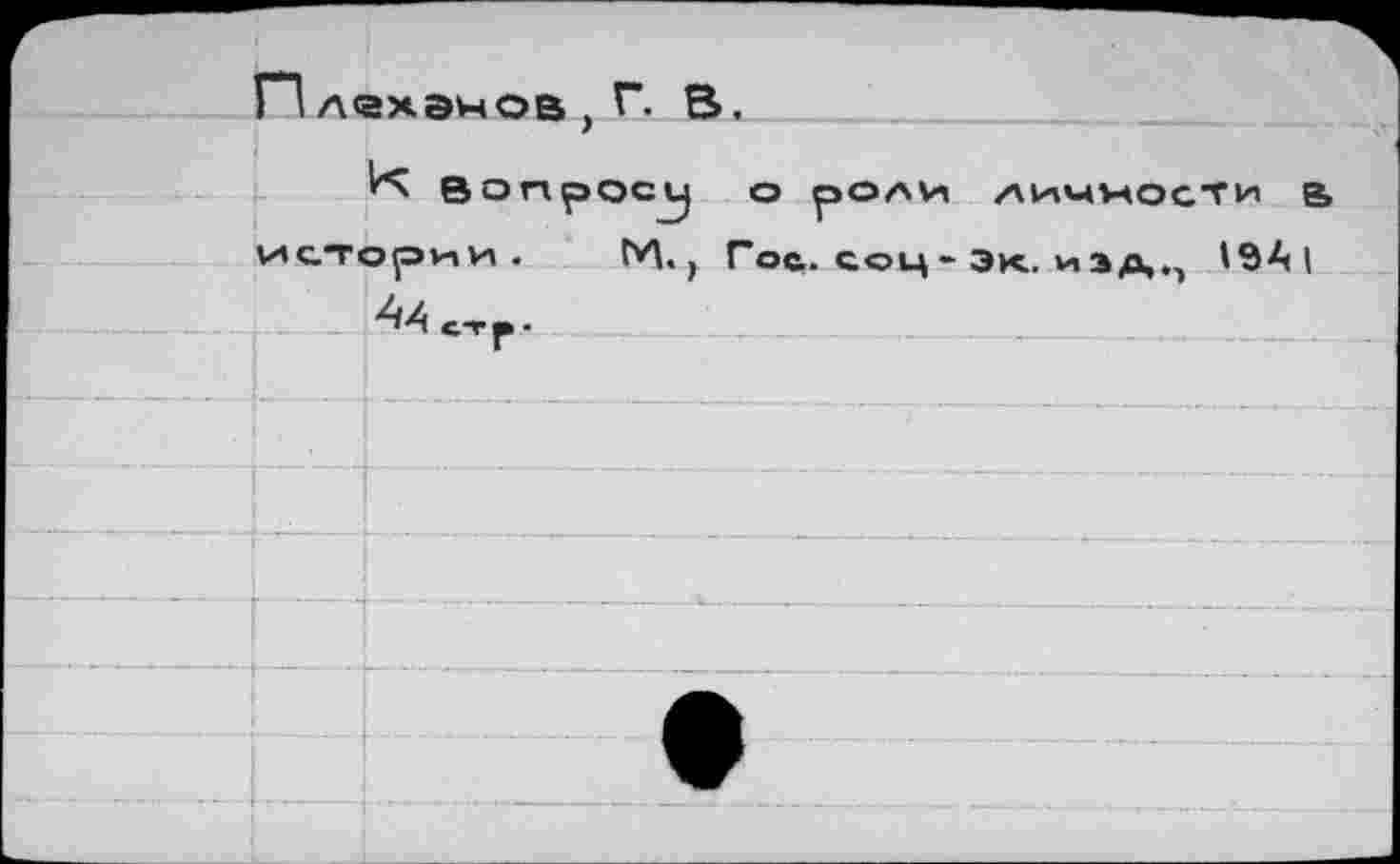 ﻿лоханов , Г. В,
К Вопросу о роли ЛИЧНОСТИ В стории . ГЛ., Гос., соц - Эк. и эд., '94 I